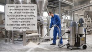 Dlaczego mąka wybucha? Odkurzacze ATEX w branży spożywczej